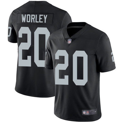 Men Oakland Raiders Limited Black Daryl Worley Home Jersey NFL Football #20 Vapor Untouchable Jersey->nfl t-shirts->Sports Accessory